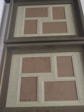 Neutral Sage Green Multi-Opening Photo Hanging Frame Set of 2 Glass Covered